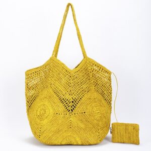Bolso fibra natural Vaiha amarillo