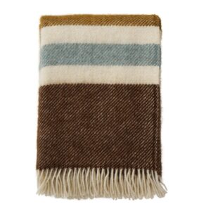 Manta lana Gotland Stripe Brown-blue