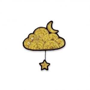 Broche nuage or et etoile